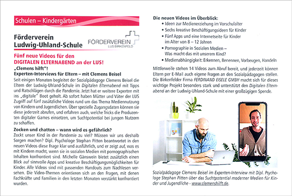 Donation Report in Birkenfeld Municipal Gazette