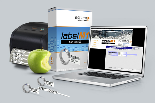 Label printing for the Apple community: eXtra4-labelM1 software for labelling jewellery and watches