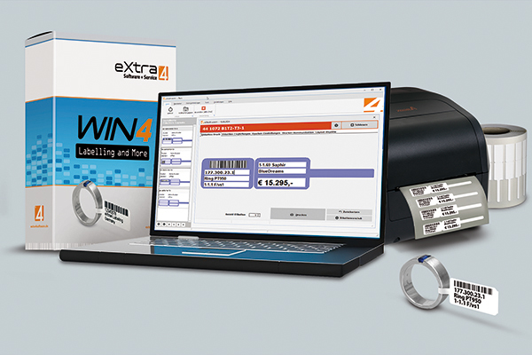 Main-Release Etikettendruck Software eXtra4-win4 zum Auszeichnen von Schmuck und Uhren Main-Release Etikettendruck Software eXtra4-win4 zum Auszeichnen von Schmuck und Uhren